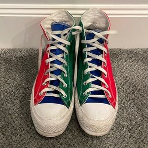Custom made, primary colors, platform converse.